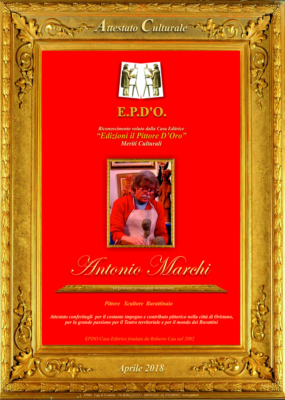 EPDO - Attestato Culturale Antonio Marchi